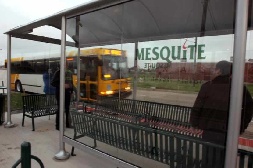 A DART bus arrived at Hanby Station in Mesquite on Monday to take passengers to Lawnview...