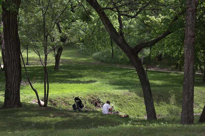 There is plenty of room for peace and quiet at the Oak Cliff Founders Park as shown in this...
