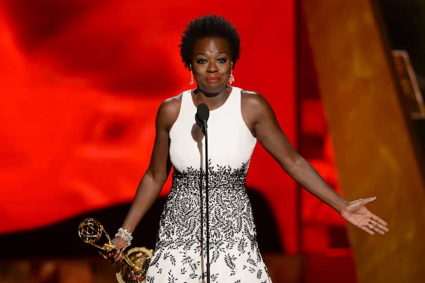 Viola Davis accepts the award for outstanding lead actress in a drama series for How to Get...