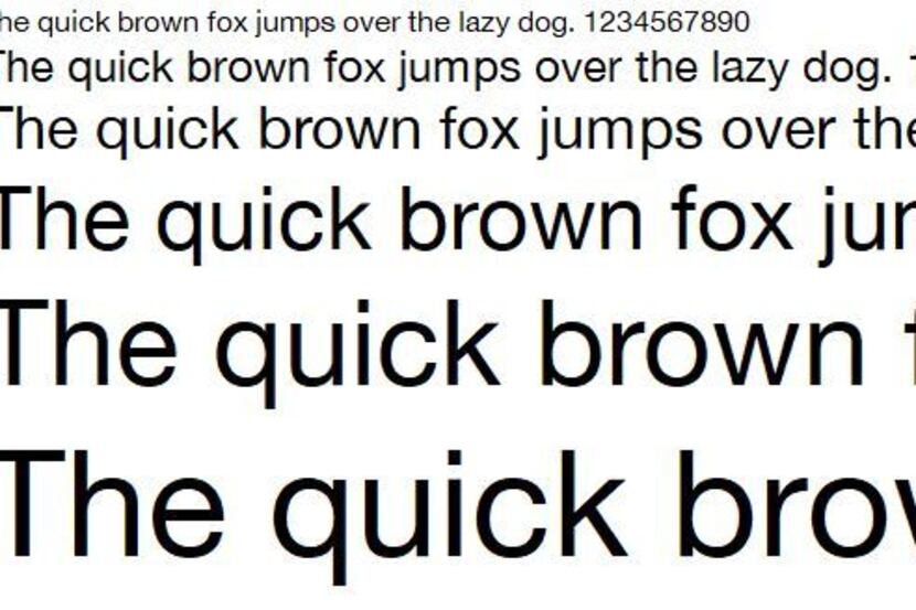 An example of the font Helvetica Neue