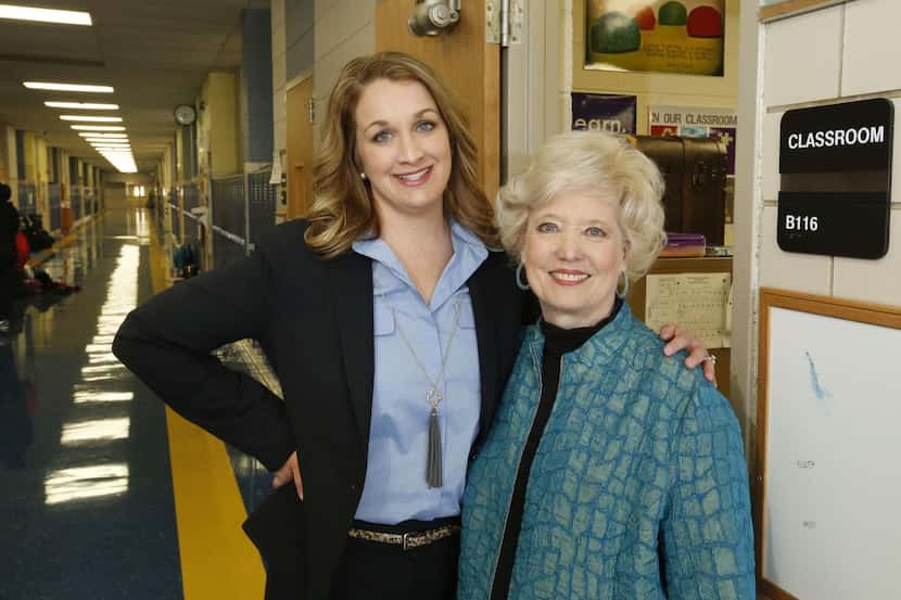 
Northwood Hills principal Roxxy Griffin (left) needed a substitute during maternity leave...