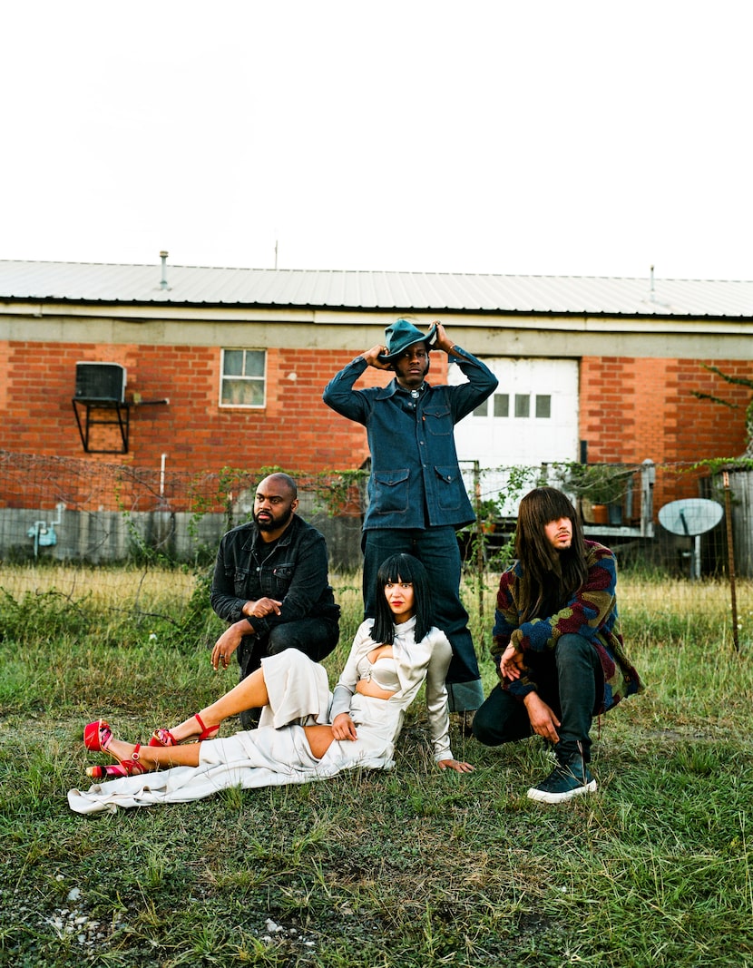 Seated from left: Donald "DJ" Johnson, Laura Lee and Mark Speer. Standing: Leon Bridges.