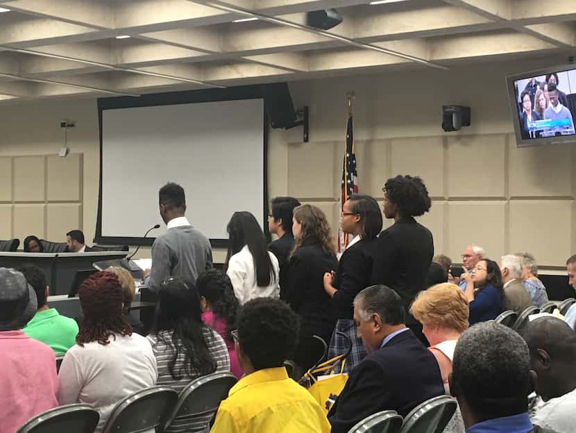 Dallas Youth Commission chair Nathaniel Barrett, 16, presented the commission's position...
