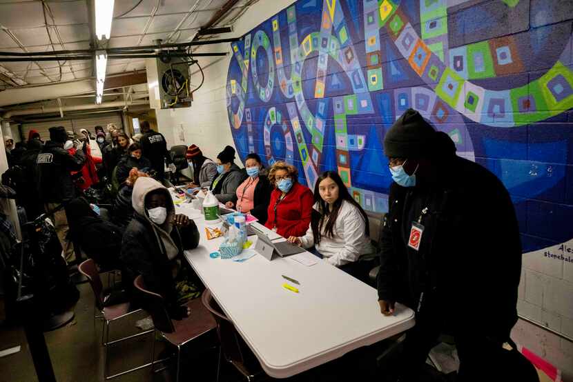 People went through intake at Austin Street Center as the shelter teams up with OurCalling...