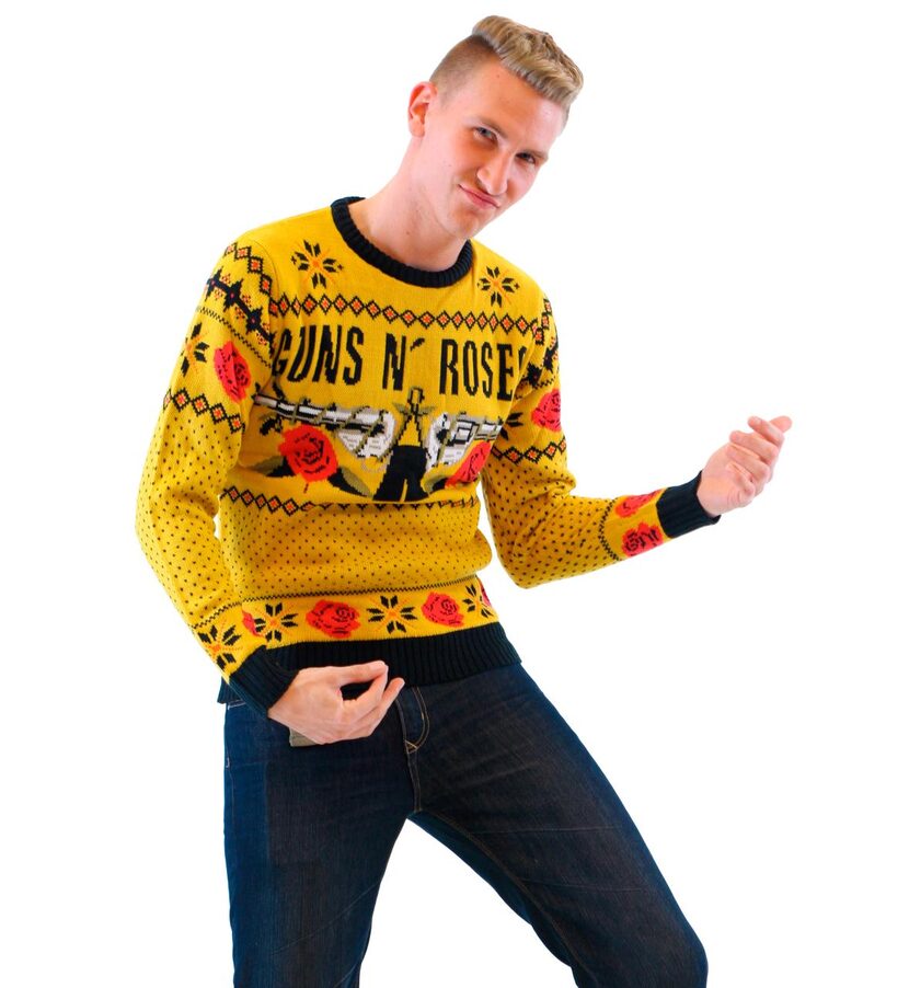 
Guns N' Roses sweater from UglyChristmasSweater.com.
