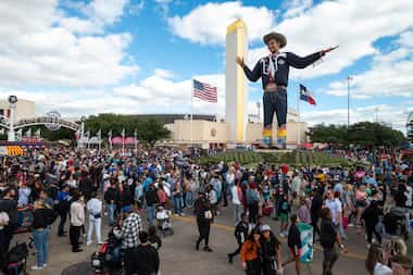 Views of the State Fair of Texas the day after three people were shot that led to an...