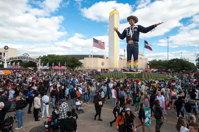 A view of the State Fair of Texas the day after the Oct. 14, 2023, shootings of three people...