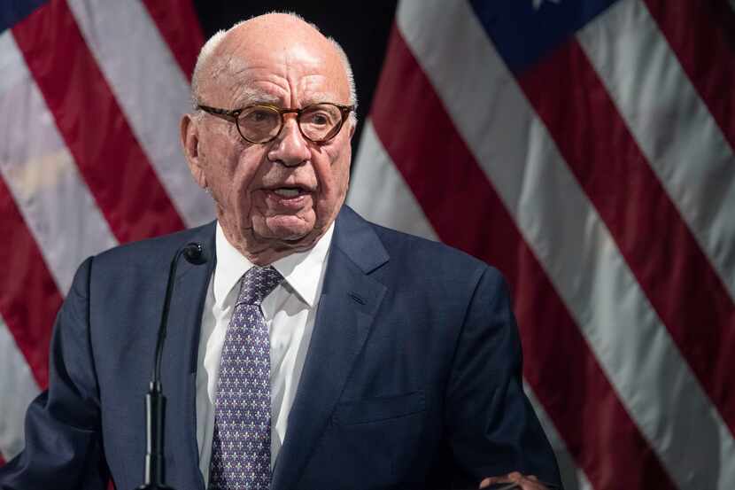 Rupert Murdoch introduces Secretary of State Mike Pompeo during the Herman Kahn Award Gala,...
