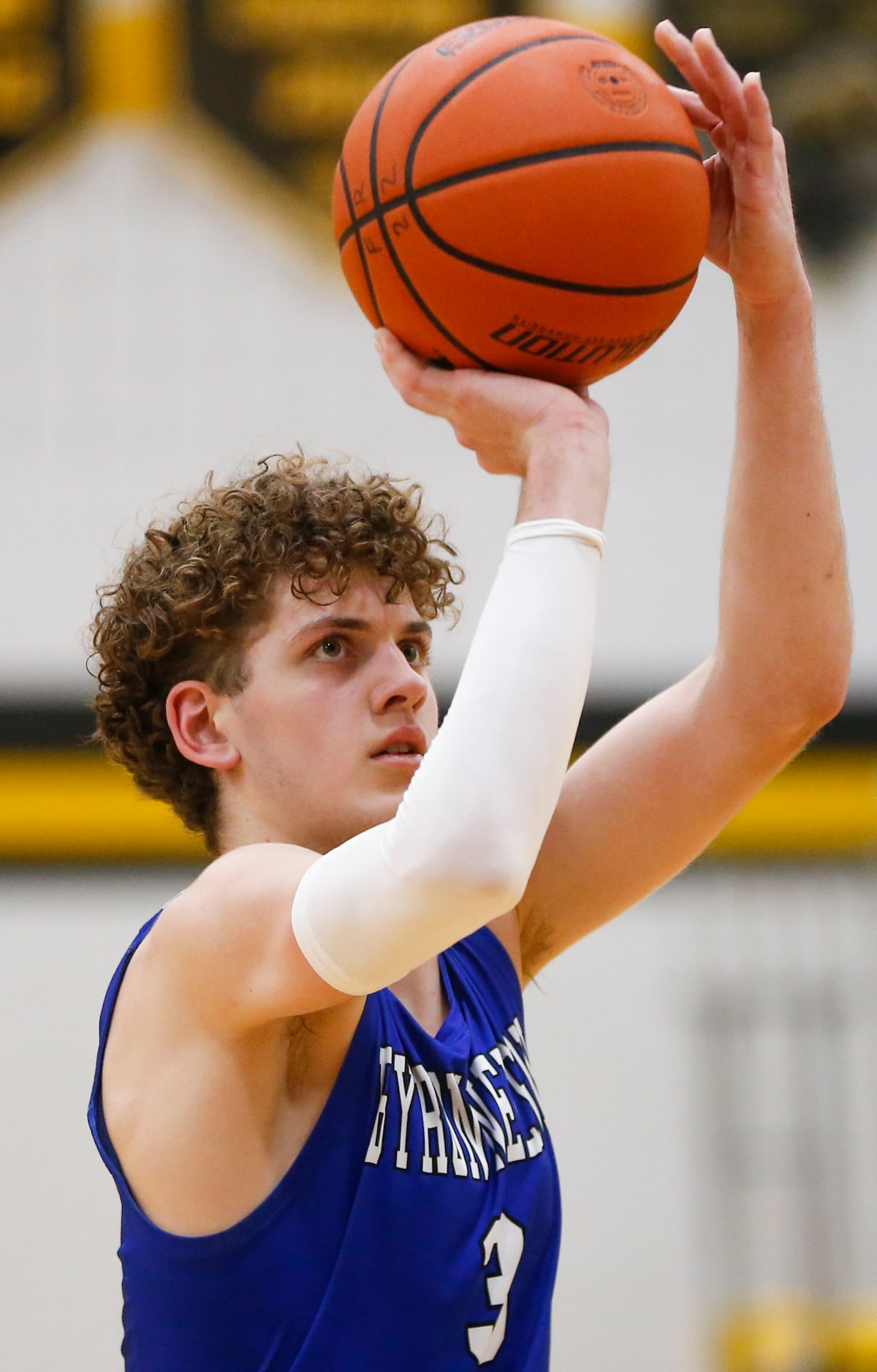 Byron Nelson High School Finley Bizjack (3) shoots a free-throw during the fourth quarter of...