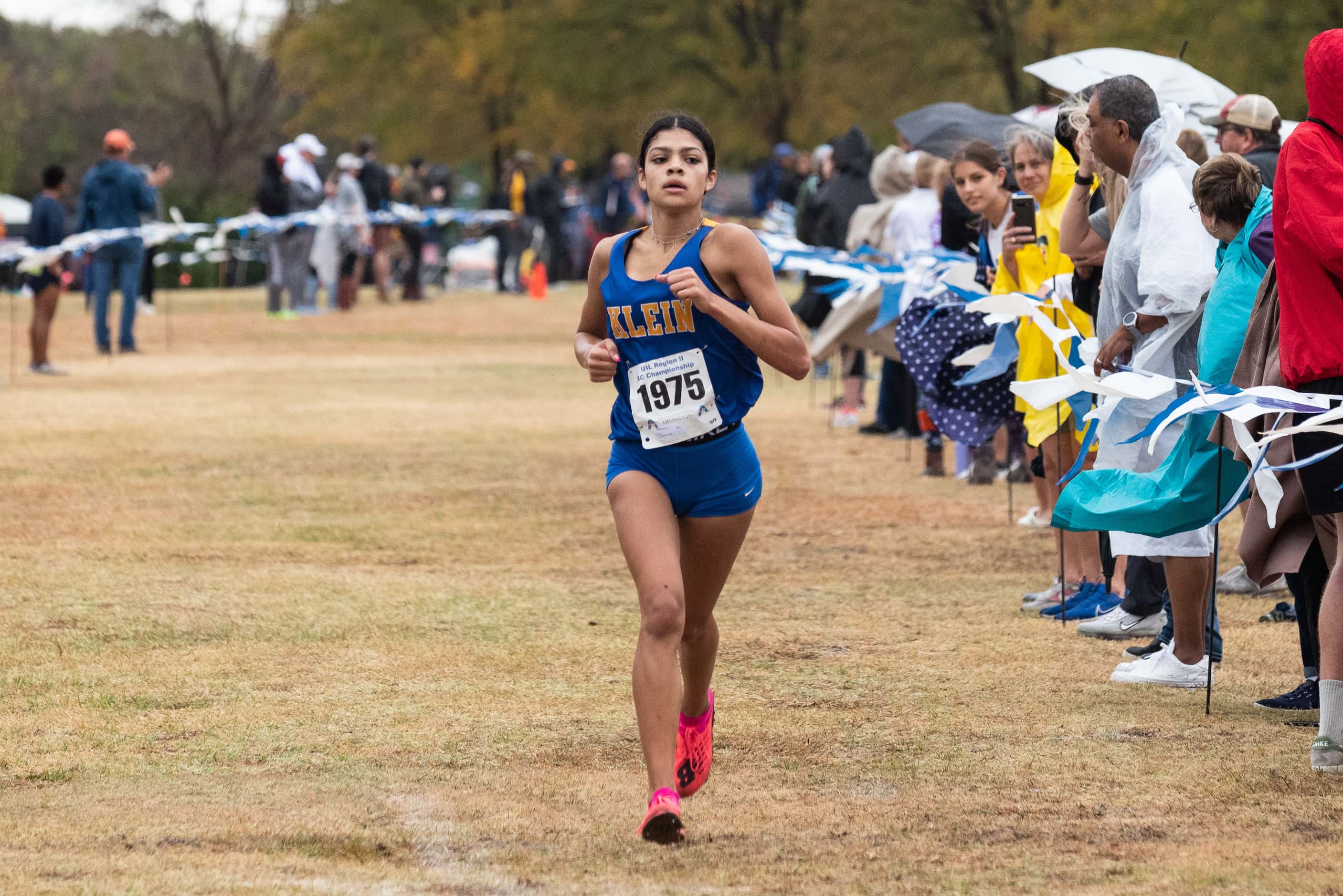 Klein runner Kathryn Koonts finishes first in the 6A Girls UIL Region II cross country meet...