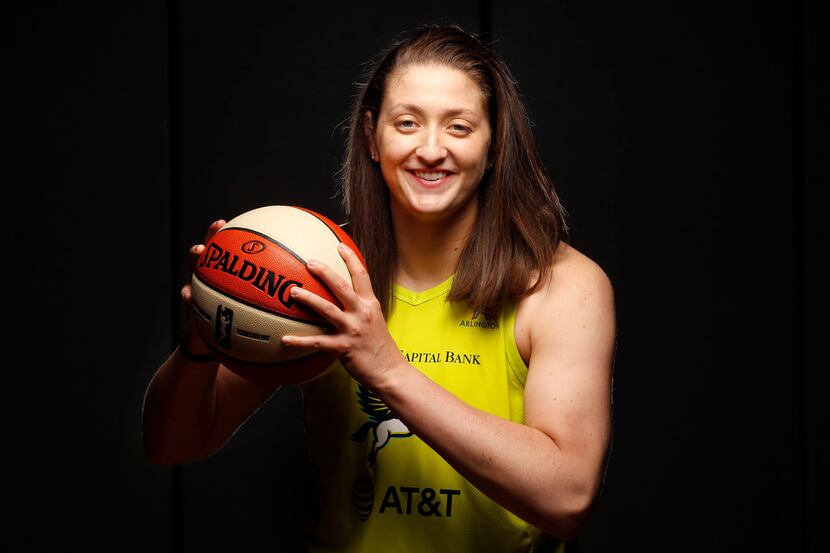 Dallas Wings basketball player Theresa Plaisance poses for a photo during media day at...