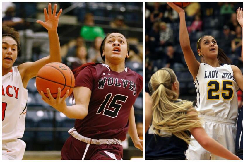 Left: Mansfield Timberview's Chennedy Carter. Right: The Colony's Jade Williams.