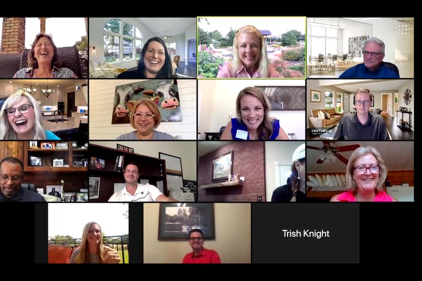 CENTURY 21 Judge Fite Company real estate agents gathered for a company happy hour via Zoom...