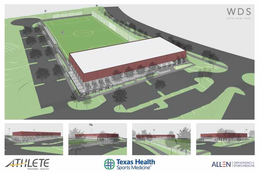 A rendering shows a $10 billion sports medicine facility at Texas Health Presbyterian...