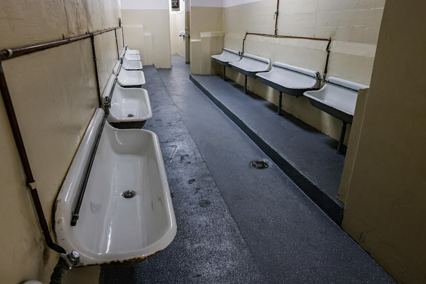 Outdated urinals on the Cotton Bowl's East Side, Level 3. Major renovations of the stadium's...