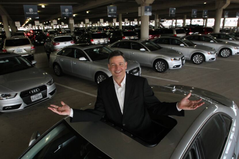 Silvercar CEO Luke Schneider is shown at D/FW Airport's rental car facility.  The company...