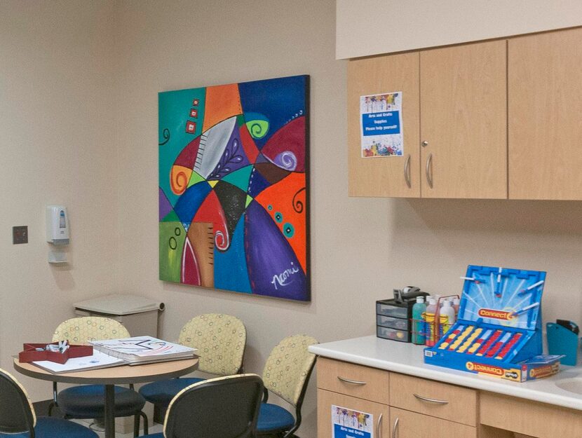 
A table sits in the teen room at Children’s Medical Center of Dallas on June 30, 2015.
