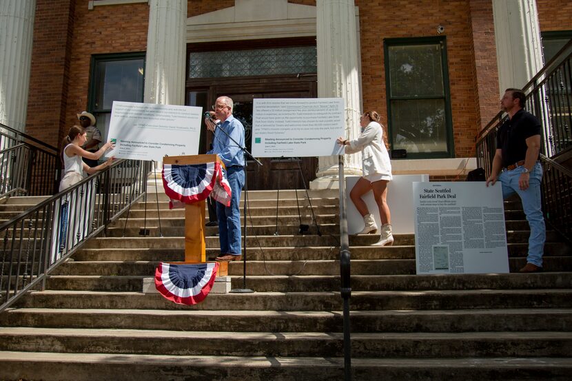 Todd Interests founder and CEO Shawn Todd speaks during a news conference outside of the...