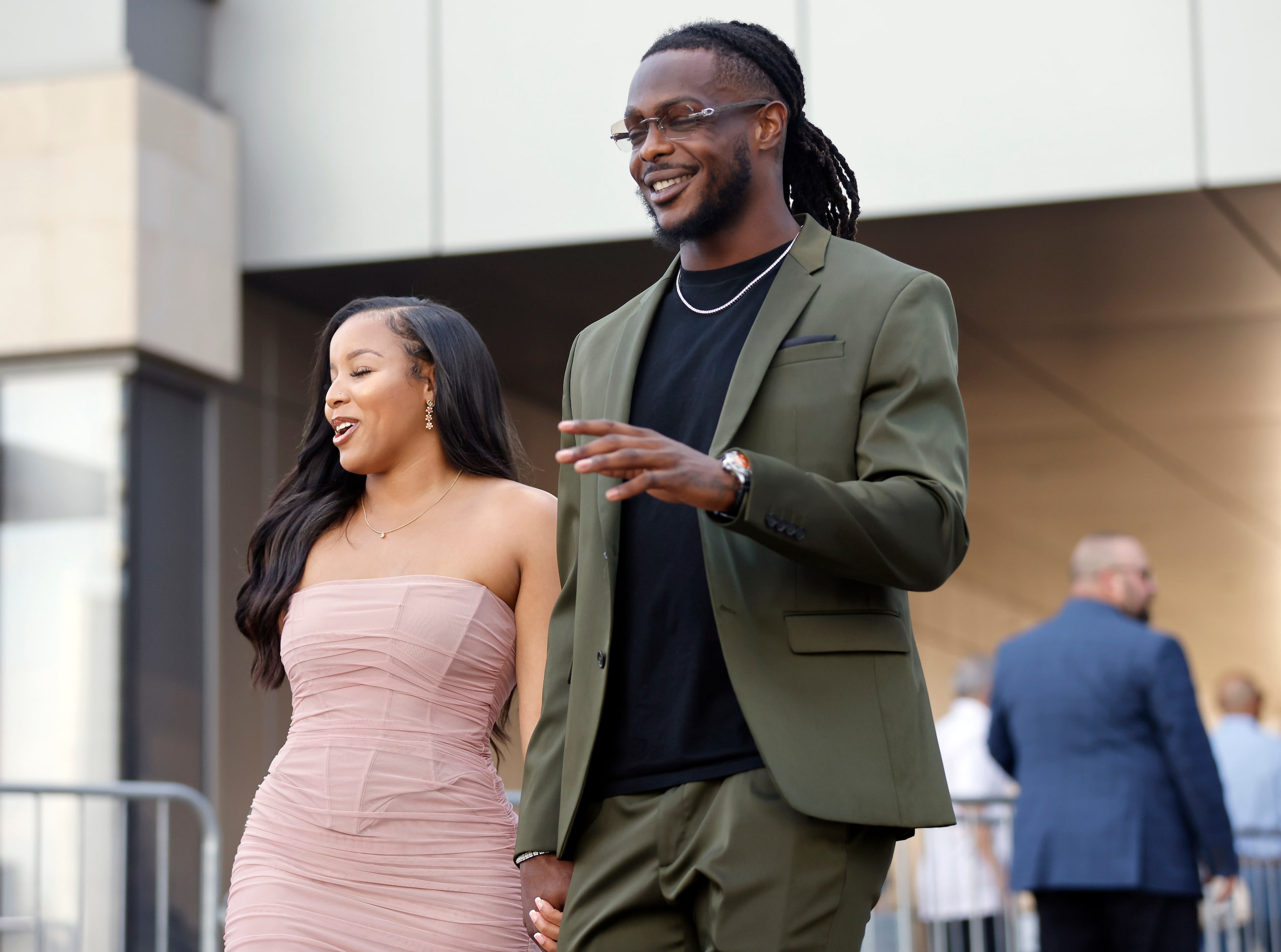 Dallas Cowboys wide receiver Noah Brown arrives to the Dallas Cowboys Season Kickoff event...