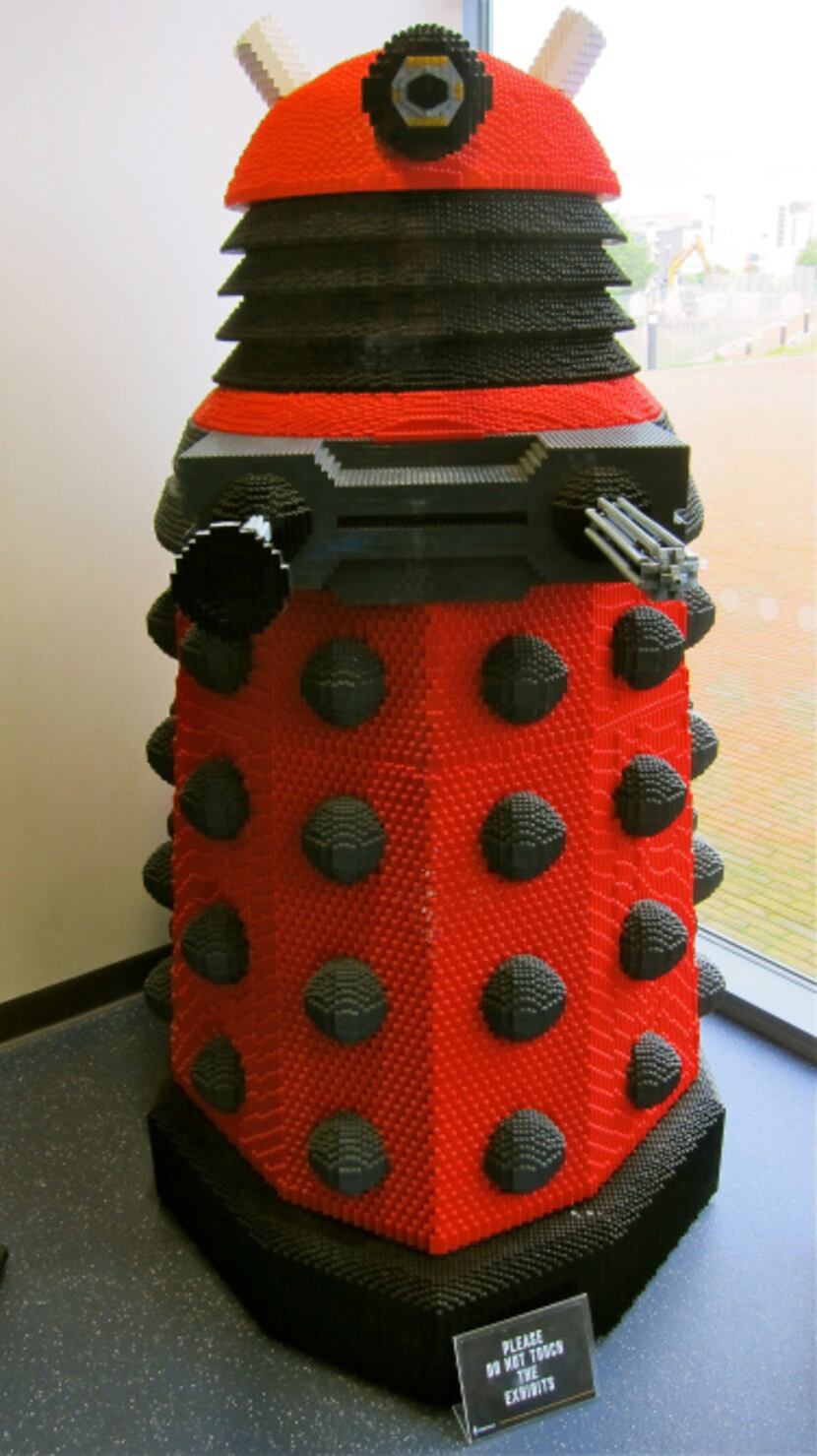 A Dalek built from Lego at the Doctor Who Experience in Cardiff, Wales.