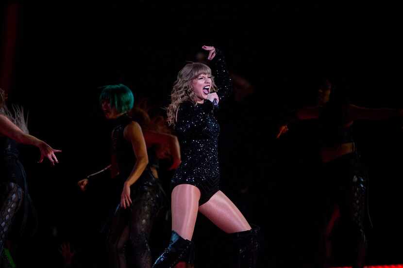 Taylor Swift performs during her "Taylor Swift Reputation Stadium Tour" at AT&T Stadium in...