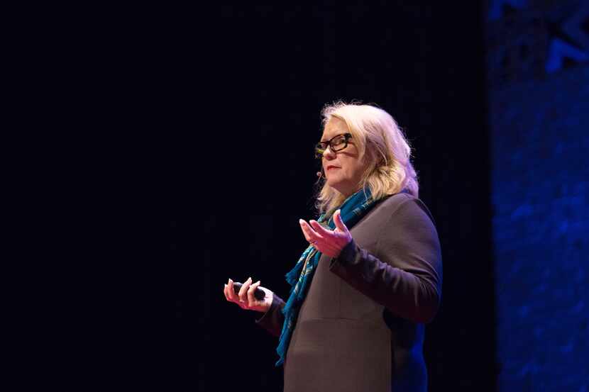 Mary Jacobs at a Plano TEDx event.