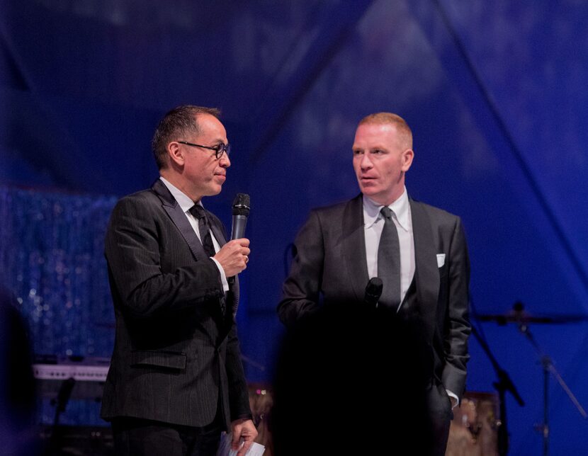 Agustin Arteaga, left, and Gavin Delahunty of the Dallas Museum of Art.