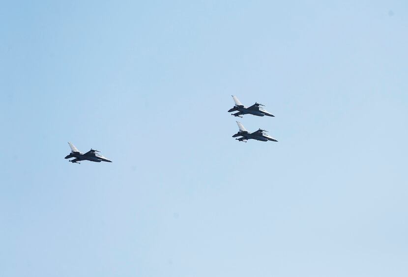 In honor of Ross Perot's commitment to the military and veterans, F-16s flew in a missing...