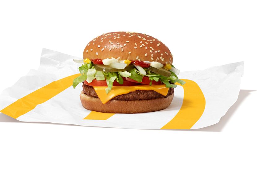 The McPlant burger is available for a limited time at eight McDonald's restaurants in the...