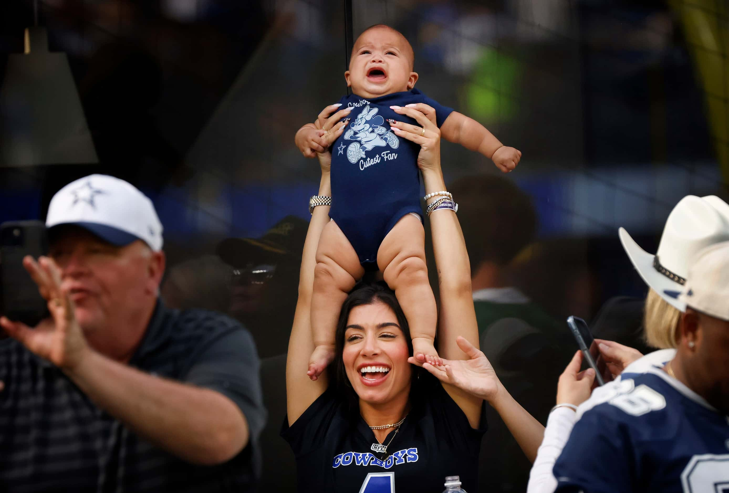 Sarah Jane Ramos raises she and Dak Prescott’s baby Margaret Jane Rose Prescott as he runs...