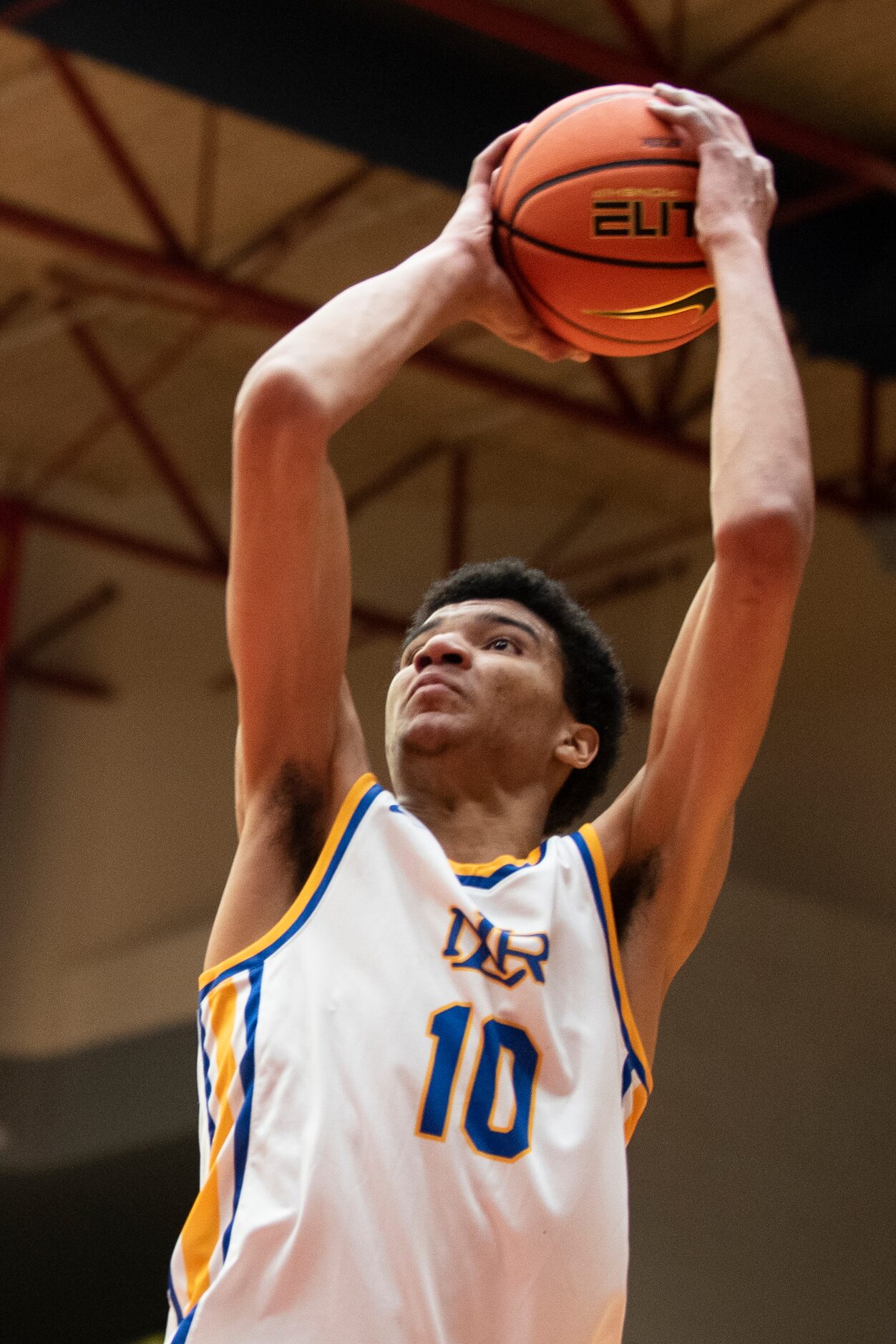 North Little Rock senior Kelel Ware (10) goes up to score during Kimball's Thanksgiving...