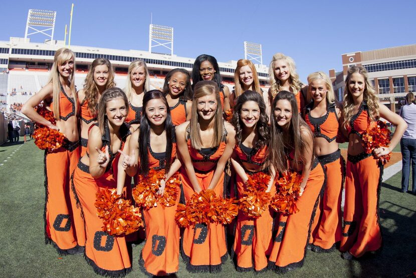 Nov 17, 2012; Stillwater OK, USA; Oklahoma State Cowboys pom squad before the game against...