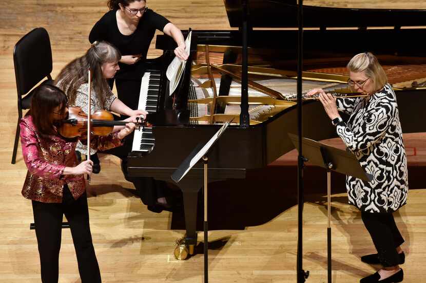 Violinist Maria Schleuning, pianist Liudmila Georgievskaya and flutist Helen Blackburn...