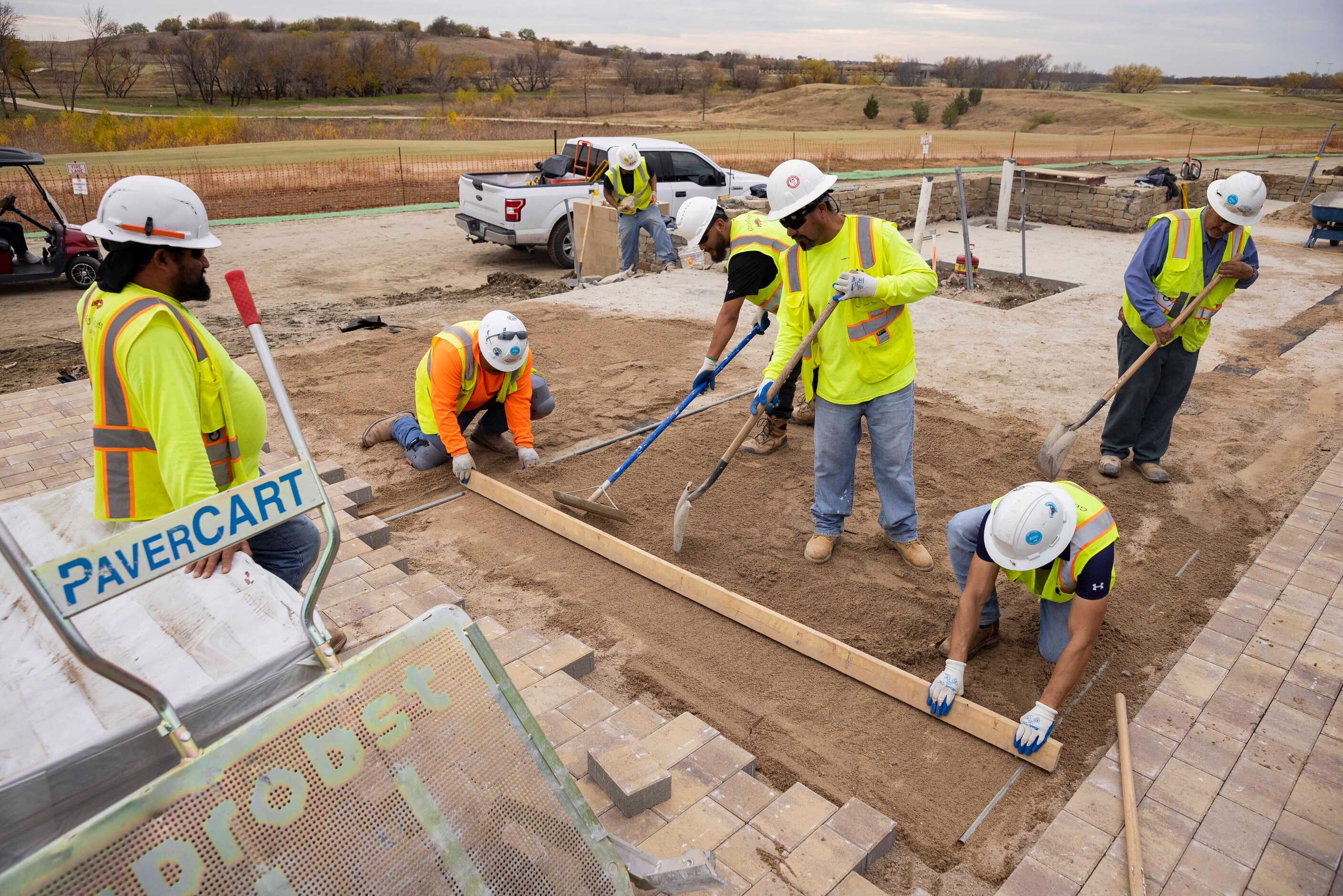 An event pavilion takes shape at the resort.