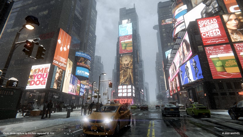 Times Square as it appears in "Marvel's Spider-Man: Miles Morales" on the PlayStation 5.