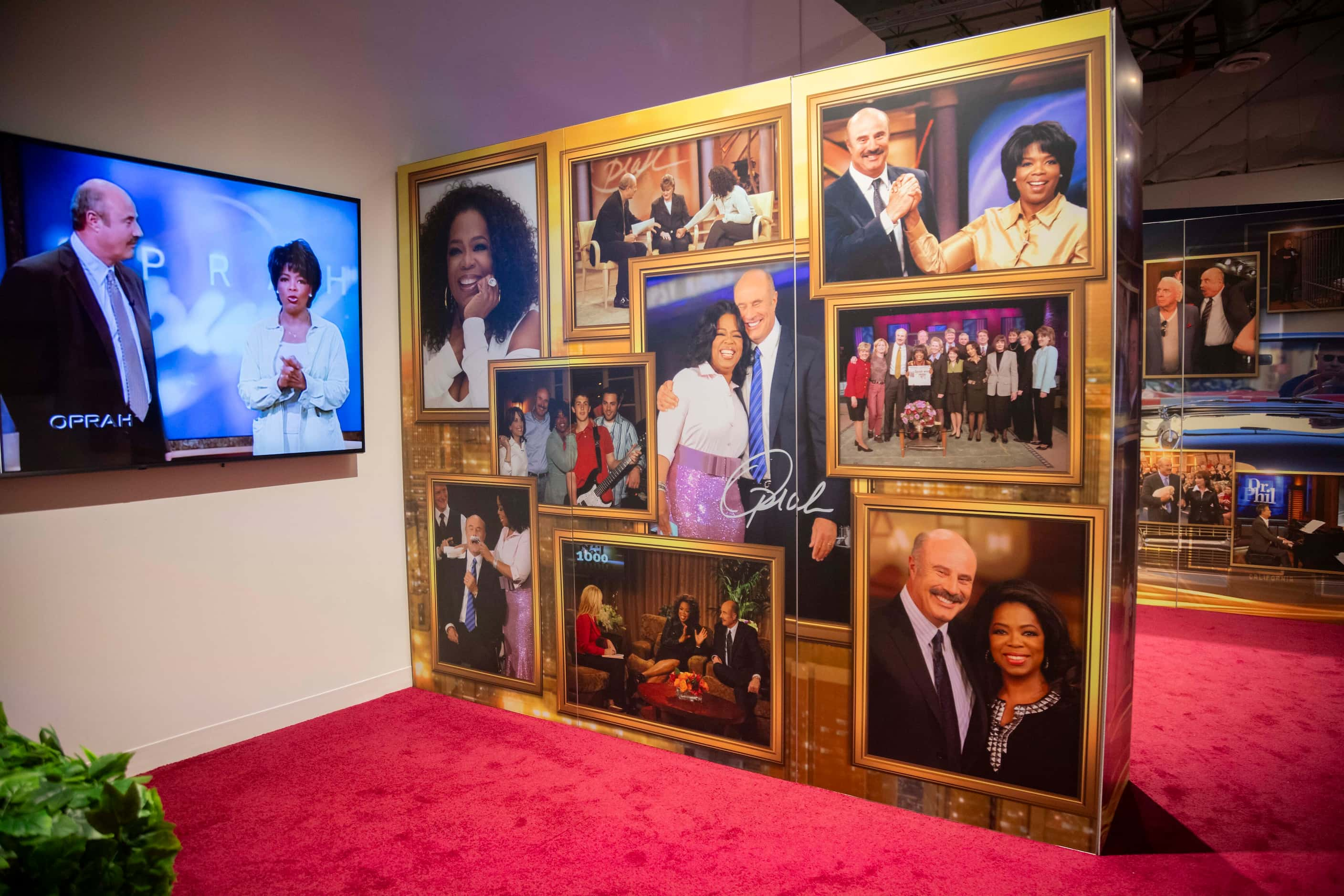 Photos of Dr. Phil and Oprah in the ‘Dr. Phil museum’ at Merit Street Media in Fort Worth on...