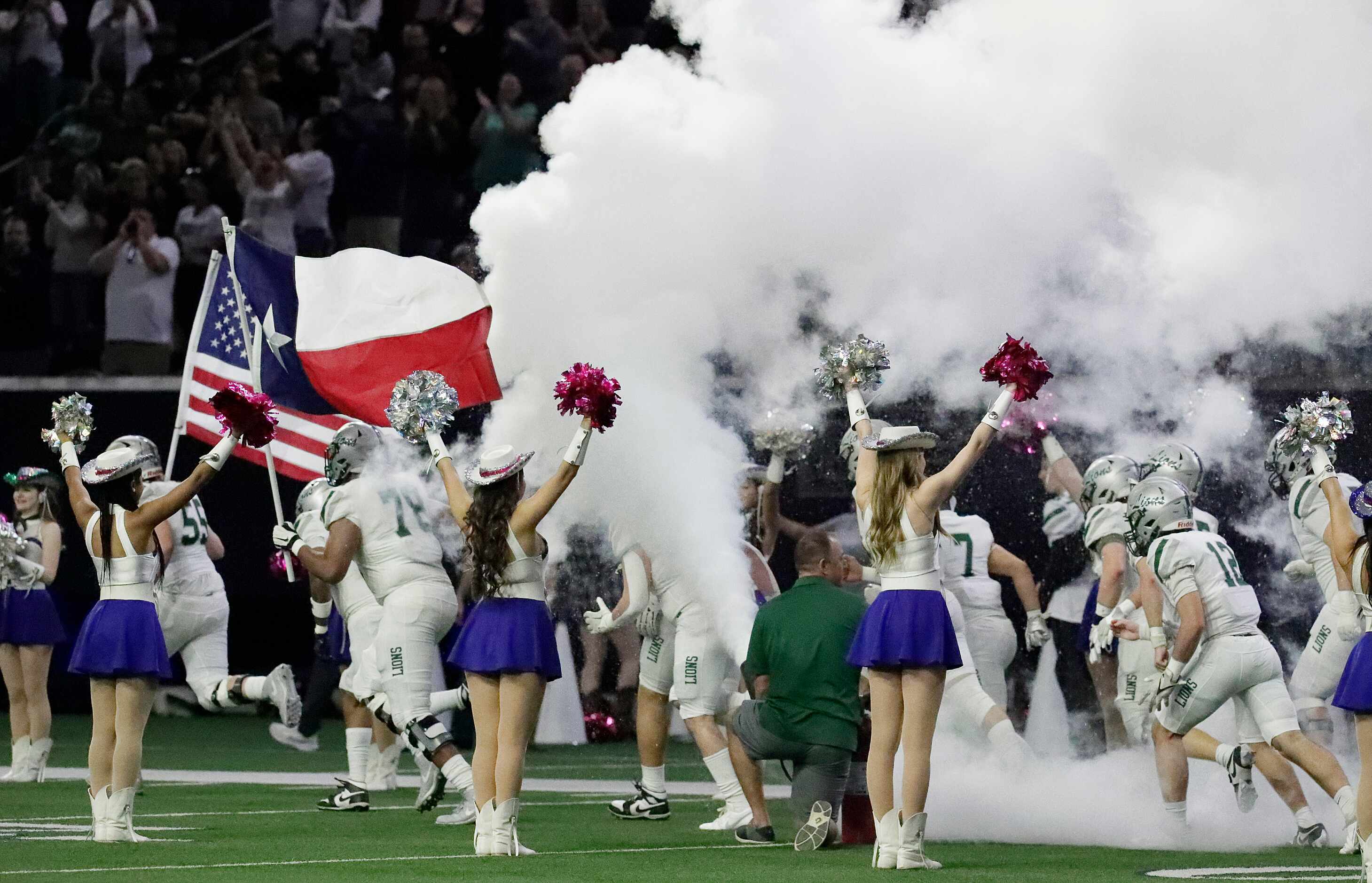 The Reedy High School football team takes the field before kickoff as Reedy High School...