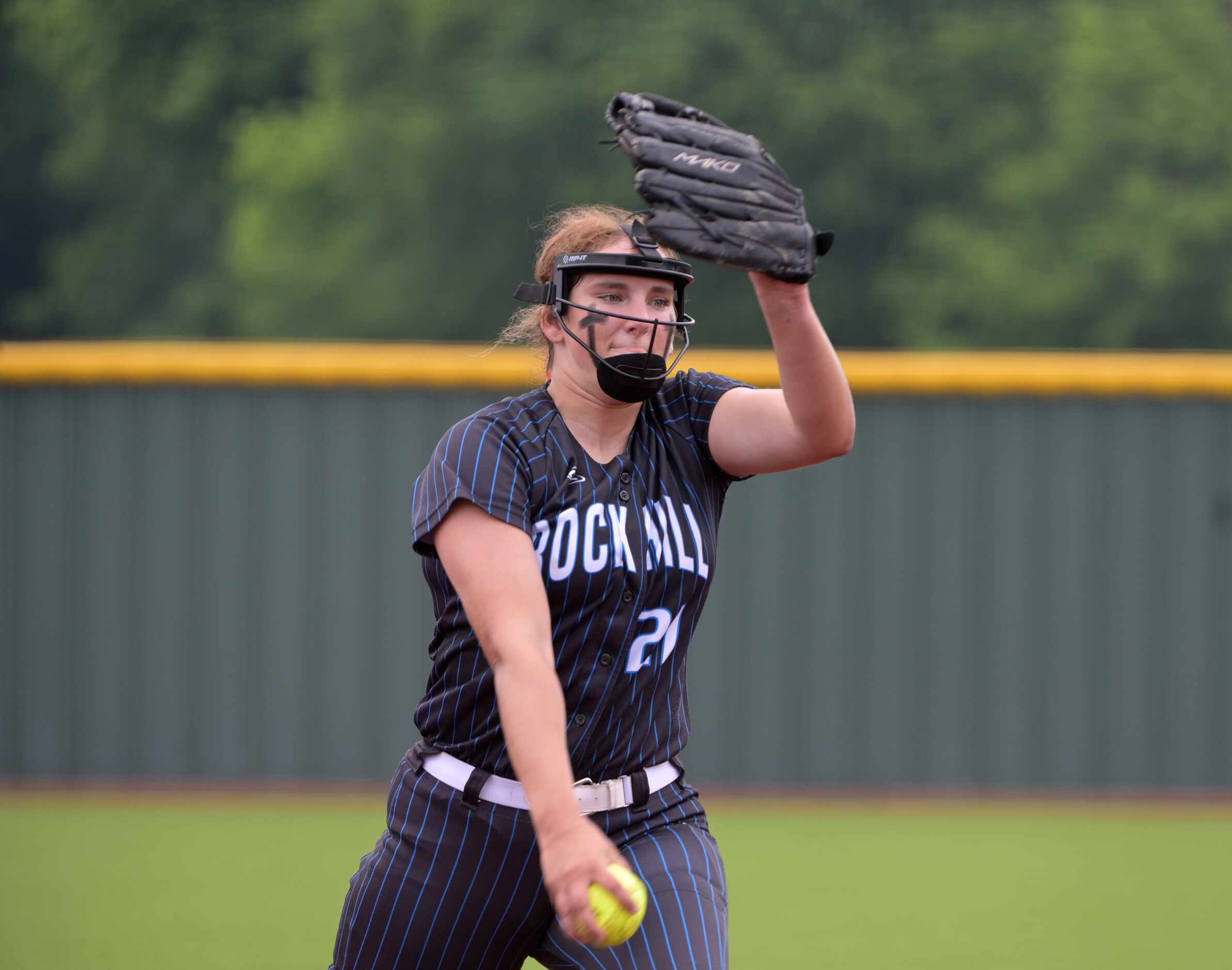 Prosper Rock Hill's Taylor Hagen (21) pitches in the first inning during game 3 of a Class...
