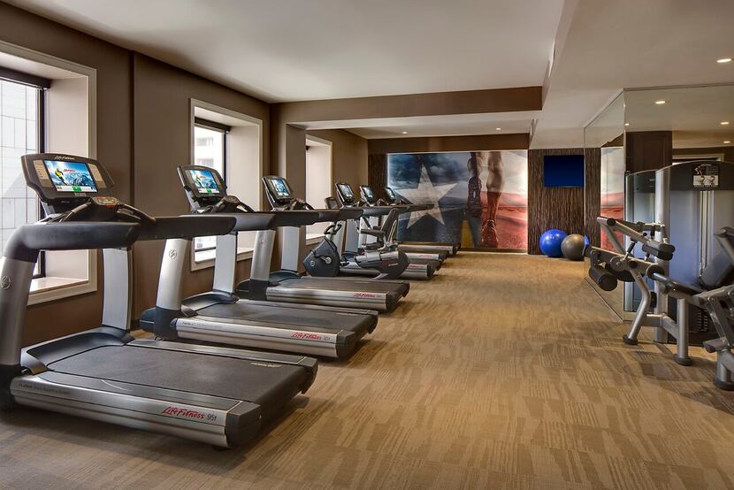 The new fitness center at the Adolphus Hotel. 