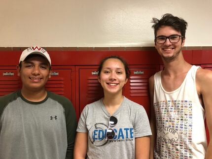 Members of the Woodrow band leadership team include, from left, Francisco Reyna, Kaylin...