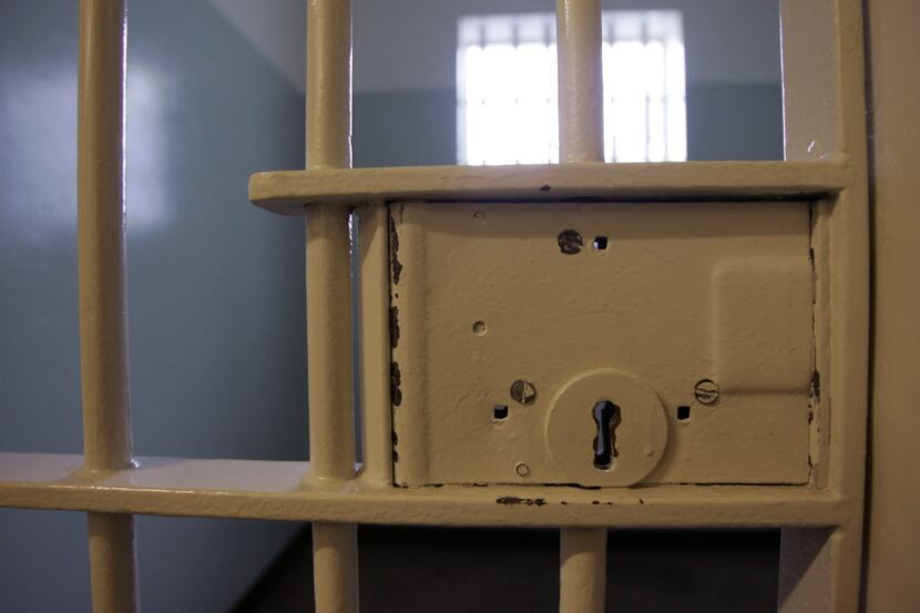 ORG XMIT: *S0423723088* A close up view of the lock on Nelson Mandela's cell in Robben...