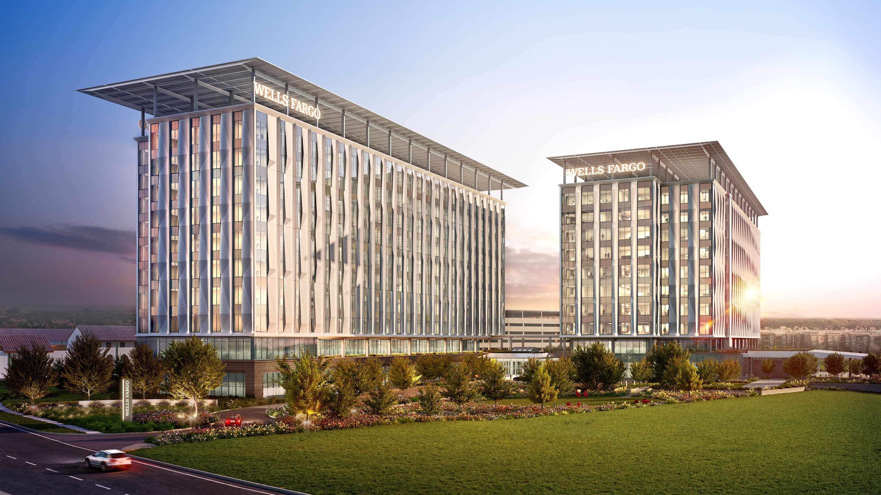 Wells Fargo broke ground on its half-billion-dollar office campus in Irving's Las Colinas...