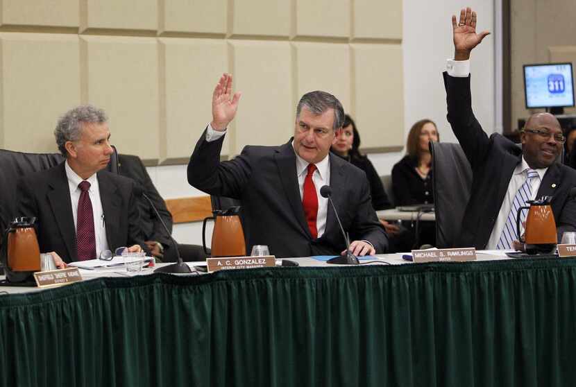  Mayor Mike Rawlings and Tennell Atkins voting the same way.