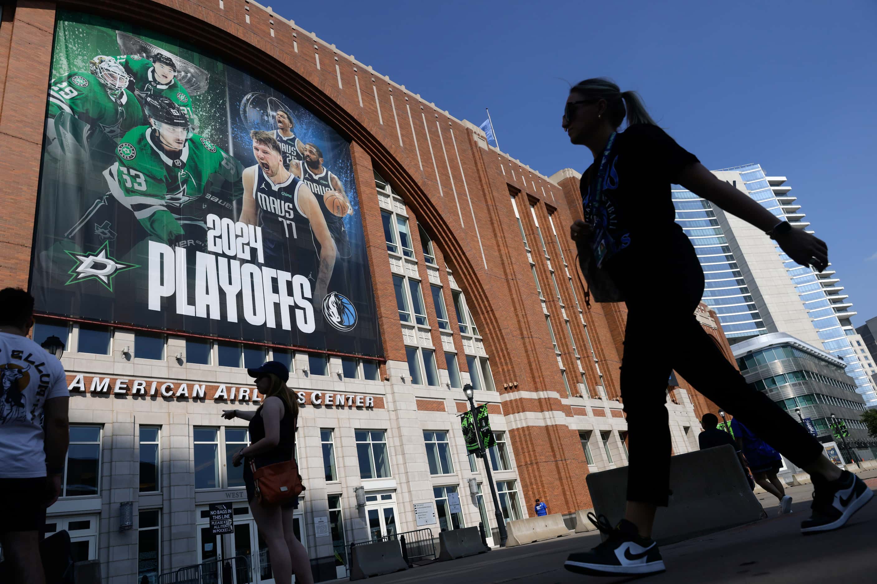 People arrive for the Western Conference Finals between the Dallas Mavericks and Minnesota...