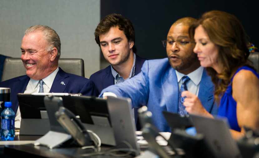 From left, CEO and Executive Vice President Stephen Jones, his son John Stephen Jones, VP of...