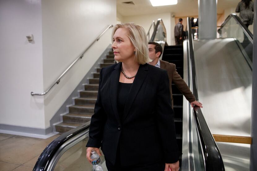 Sen. Kirsten Gillibrand, D-N.Y., left the Capitol after a vote on Thursday. Gillibrand,...