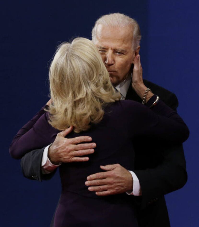 Vice President Joe Biden got a kiss from his wife, Jill, after the only vice presidential...