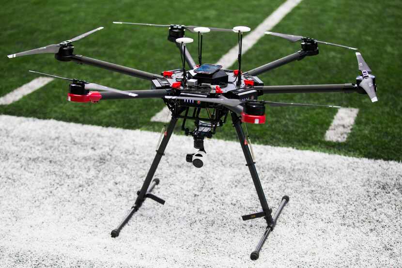 A drone used to test AT&T signal strength on Wednesday, October 5, 2016 at AT&T Stadium in...