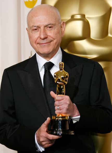 Alan Arkin poses with the Oscar he won for best supporting actor for his work in "Little...