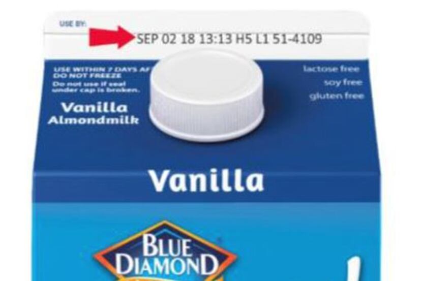 Check the date next to the arrow to determine if you need to return your almond milk.